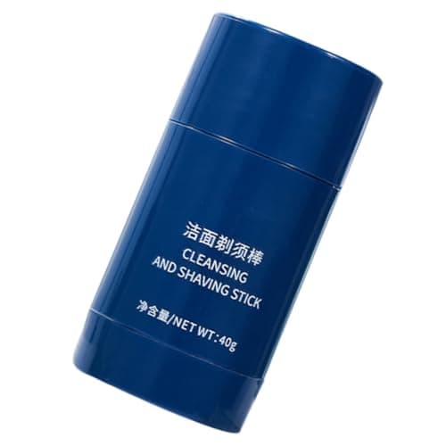 Blue Cleansing Shaving Cream Stick for Men, Manual Beard Softening