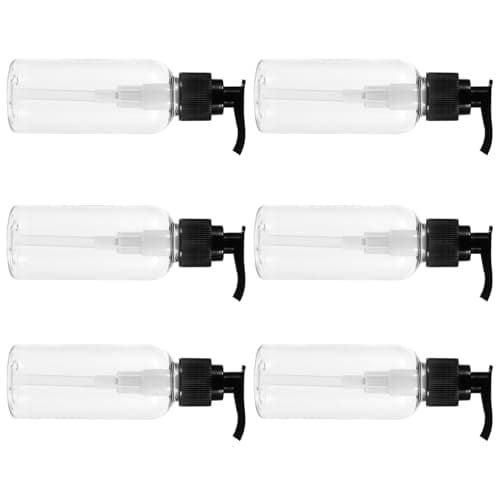 6 Pack 100ml Plastic Lotion Pump Bottles Refillable Empty