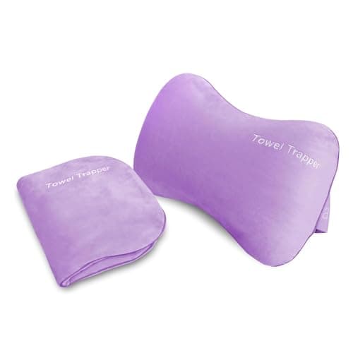 ITSA Towel Trapper | Inflatable Travel Beach Pillow | Sunlounger Towel Strap | Portable Towel Gripper, Neck Support Blow Up Pillow (Lilac Breeze)