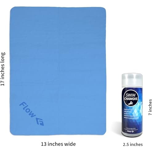 Flow Swim Chamois - Quick Dry Towel for Swimming, Diving, Triathlons, and Other Water Sports (Blue) — view 3