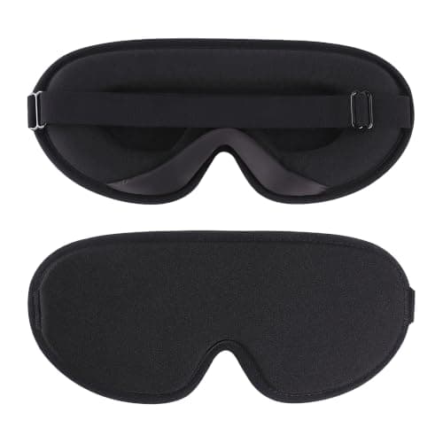 SWEKNAP Blackout Sleep Masks- Soft, Lightweight & Breathable Eye mask for Sleeping- Travel Essentials Gifts for Men and Women- Ideal for Nap with Adjustable Straps - Black