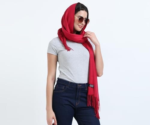 RUGOES Luxury Travel Shawl – Lightweight Soft Wrap for Flights, Trains & Commutes, Versatile Blanket Scarf for Travel & Daily Use (Burgundy) — view 4