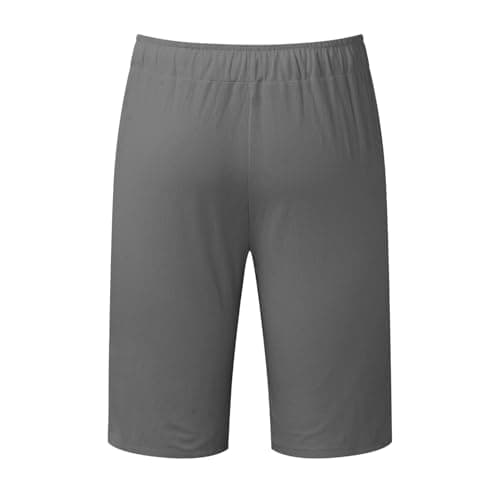 NNGOTD Gym Shorts for Men, Athletic Sports Quick Dry Breathable Workout Training Running Shorts with Pockets Cotton Trouser Slacks Casual Non Pleated Draw Cord Workwear Bottoms Loungewear （Grey,M） — view 3