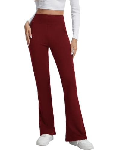 Vorvowry Women Fleece Lined Flared Leggings High Waisted with Pockets M — view 2