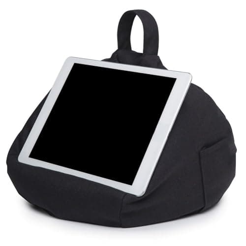 Beanbag Phone Pillow Holder with Side Pocket Soft Tablet Cushion Phone Stand for Lap Travel Knee Sofa and Bed — view 2