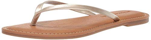 Amazon Essentials Women's Thong Sandal, Gold, 8