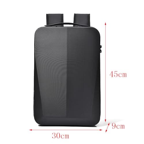Slim Hard Shell Laptop Backpack with USB Charging Port and combination lock, Lightweight Laptop Rucksack For 15.6 inch,Waterproof Business Work backpack For Men Women Casual Travel (Black) — view 5