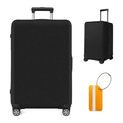 Scettar Suitcase Cover Protectors, Travel Trolley Case Cover Protector with Luggage Tag, Waterproof Dustproof Scratch Resistant, XL Black