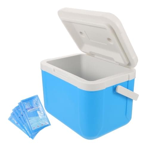 Zerodeko Portable Insulated Cooler Box 5.5l with Ice Pack and Handle, Pu Material, Car-compatible Design for Road Trips and Outdoor Activities Such as Camping and Boating