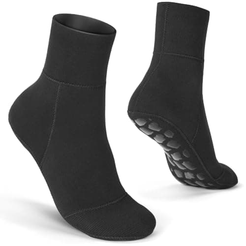 HOTUT Anti-slip Neoprene Socks,3mm Thermal Diving Socks for Men Women,Sand-proof Beach Water Sports Keep Warm for Diving, Snorkeling, Swimming, Surfing, Sailing, Kayaking
