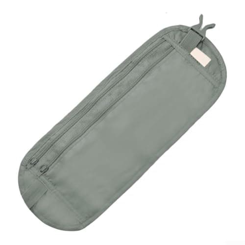 Theft Proof Money Belt for undercover Waist Bag for Travel - for slim Security Pouch with Multiple Pockets for Phone Keys ID - Comfortable Mesh Back 34x13cm(Gray)