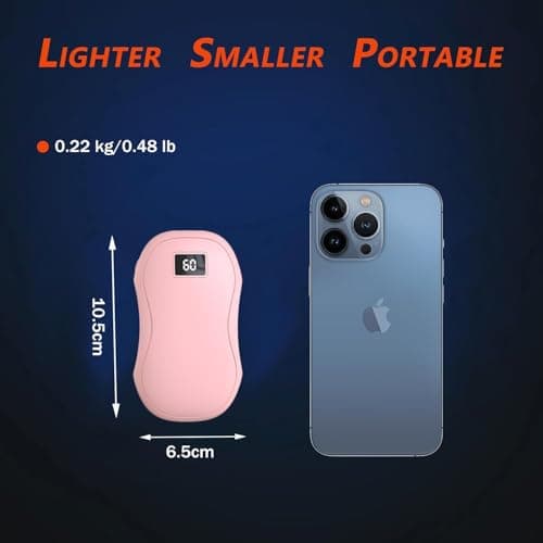 Hand Warmers Rechargeable, Electric HandWarmers, 2 in1 Reusable Electric Portable Pocket Heater USB 4000mAh Power Bank, 3 Levels Heat, Great for Women/Man, Raynauds, Outdoor, Camping, Hiking (Pink) — view 6