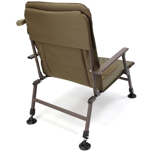 Foldable Fishing Chair with Adjustable Legs, Mud Feet & Armrest, Durable Comfortable Padded Fabric, Compact & Portable, Carp Coarse Anglers, Outdoors Camping — view 5