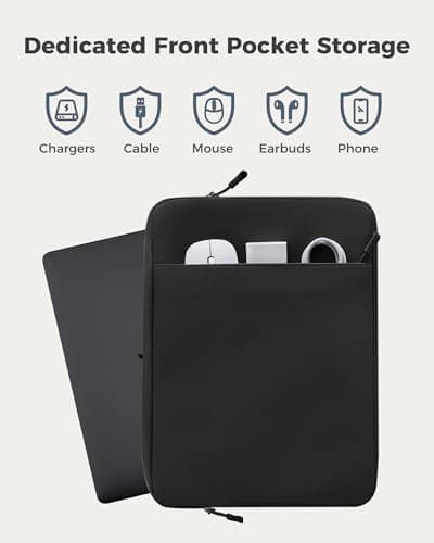 ProCase Laptop Sleeve 14" for MacBook Pro 14-Inch M5/M4/M3/M2/M1 Pro/Max 2026-2021, Computer Case Also Compatible with 14" HP Dell ASUS Lenovo Acer Chromebook -Black — view 3