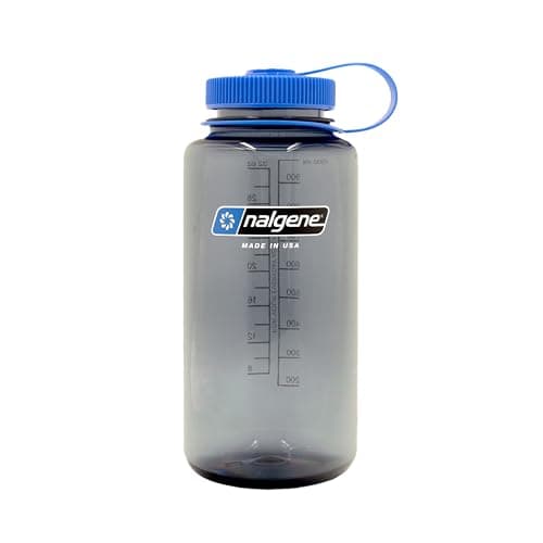 Nalgene Sustain Tritan BPA-Free Water Bottle Made with Material Derived from 50% Plastic Waste, 32 OZ, Wide Mouth, Smoke Grey
