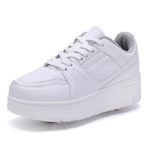ENEN Kids Roller Skate Shoes for Boys Girls, Skateboarding Shoe Outdoor Parkour Shoes with 4-Wheels Unisex Retractable Skating Shoes for Children's Park Sports Walking