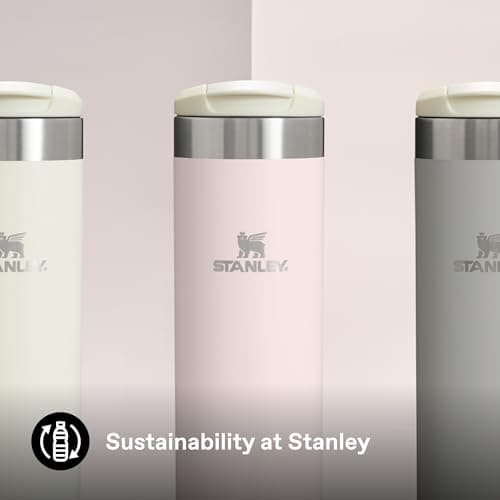 Stanley 1913 Aerolight Transit Travel Mug 0.6L - Keeps 6 Hours Hot - 8 Hours Cold - Dishwasher Safe - Leakproof - Car Cup Holder Compatible - Insulated Coffee Cup - Rose Quartz — view 4