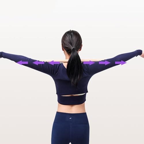 Posture Exercise Stick for Back Stretching, Wooden Mobility Training Pole for Flexibility & Shoulder Opening, Lightweight 20 Inch Portable Fitness Bar for Dance, Yoga, and Daily Posture Practice — view 4