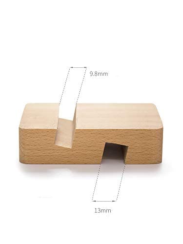 MYLB Wooden Cell Phone Stand, Universal Desktop Phone Stand Portable Mobile Tablet Holder — view 2