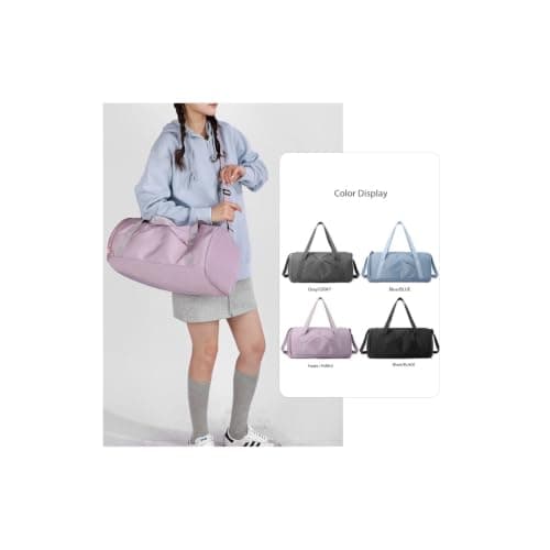 LWLAN Nylon Travel Duffle 36L-55L Unisex Yoga & Gym Bag with Waterproof, Antibacterial, Wear-Resistant & Shoe Compartment Shoe, Dry-Wet Separation — view 3