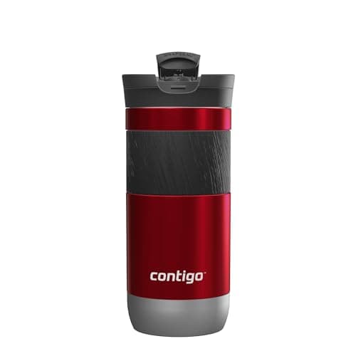 Contigo Travel Mug Byron, Stainless Steel Thermal-Mug, Insulated Coffee to go Cup, 100% Leakproof, Keeps hot for 7 Hours, Dishwasher Safe lid, Red — view 2