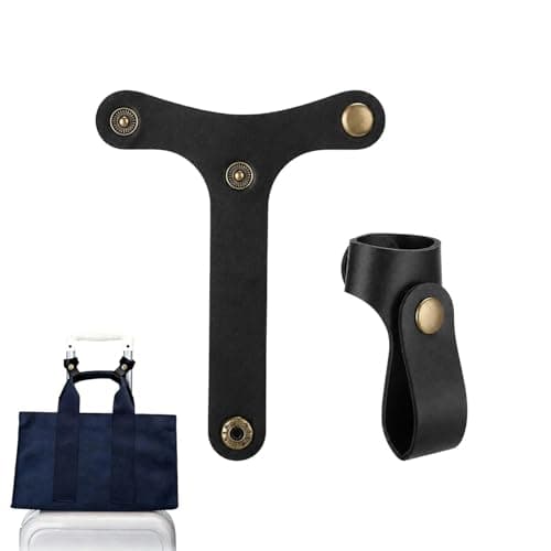 RSYHVG 2 Pack Luggage Connector Straps, Adjustable Add a Bag Suitcase Belt, Durable PU Leather Travel Luggage Straps for Business Trip, Hiking & Daily Use
