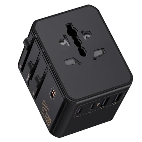 Auxmir Universal Travel Adapter Worldwide, 45W Fast Charging, USB-C & USB-A
