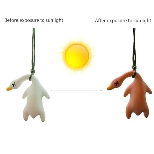 2PCS Magic UV Duck Toys - Colour Changing Solar Powered from White to Roast Duck Red, Fun Dashboard Car Decor & Outdoor Sun Activated Novelty, for Kids Adults Summer Travel Beach Party — view 3