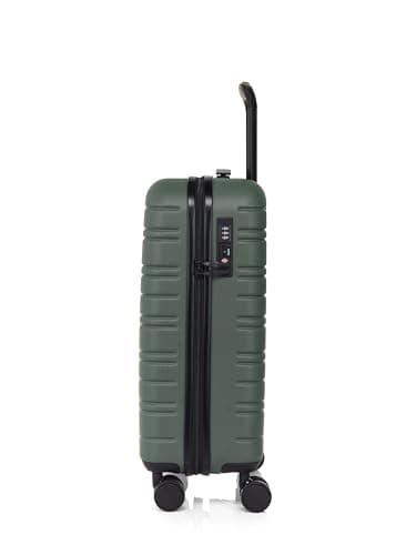 Nere - Stori - ABS Hard-Shell Suitcase Collection - 8-Spinner Wheels - Self-Repairing Zip - Built-in TSA Combination Lock - Expanding Luggage (Khaki, Cabin Bag) — view 3