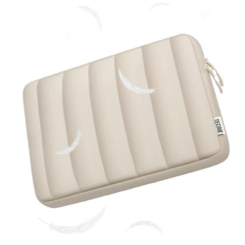 TECOOL Puffy 16 Inch Laptop Case,Protective Laptop Sleeve 16 Inch Bag,Beige — view 6