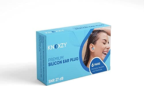 Knoxzy Silicone Ear Plugs for Sleeping Re-Usable Waterproof, SNR = 27dB Noise Cancelling Premium Moldable Ear Plugs for Sleeping, Travelling, Studying Noise Reduction Pack of 2 — view 6