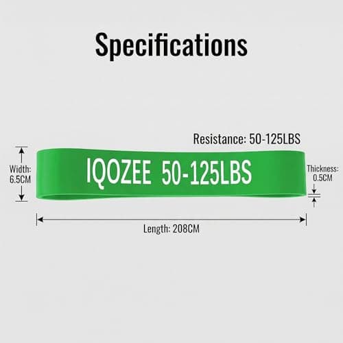 IQOZEE Green Pull Up Band - Assist Chin-Ups & Strength Training (22-57 kg) — view 2