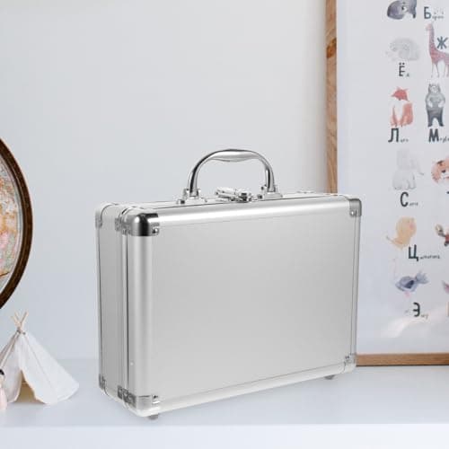 Veemoon Aluminium Flight Case Tool Box, Lockable Silver Briefcase for Measurement Instruments and Cameras, Portable Hard Metal Carrying Case with Handle, Professional Storage Box 29 x 20.5 x 10.5 cm — view 6