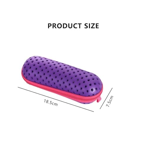 LAWALEISHE Swimming Goggle Storage Case - EVA Material, Ideal for Swimmers on the Go with Drainage & Ventilation Holes and Secure Zipper Closure for Goggle Protection (Purple) — view 2