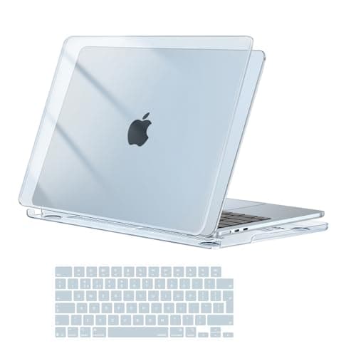 MOSISO Compatible with MacBook Air 13 inch Case M5-M2, Crystal Sky Blue