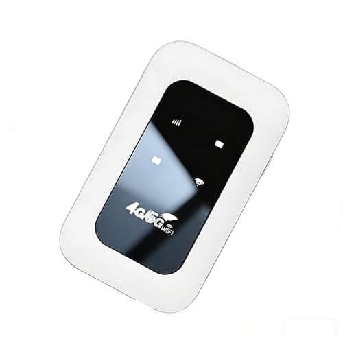 All Network Portable WiFi, 5G/4G Portable WiFi Hotspot with SIM Card Slot, Pocket Internet Hotspot Up To 10 Devices, Stable Internet Speed, High Compatibility (White)