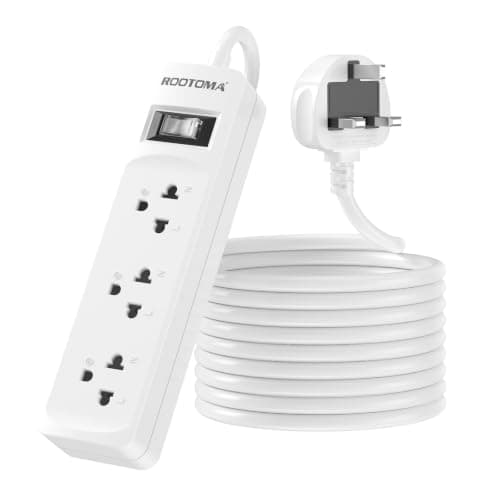 US to UK Plug Adapter, 3 Outlets for American/EU Electronic Devices