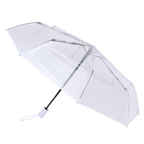 FOYTOKI White Travel Umbrella Automatic Fully Triple Folding