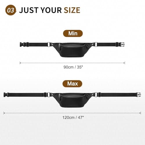 SUIKIHUM Leather Bumbag Fanny Pack for Women,Lightweight Travel Waist Bag — view 5