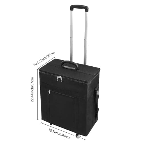 180 Pairs Eyeses Display Case Portable Sunses Trolley with Retractable Pull Rod & 4 360° Wheels Travel Sto Box for Optical es Black Suitcase — view 2