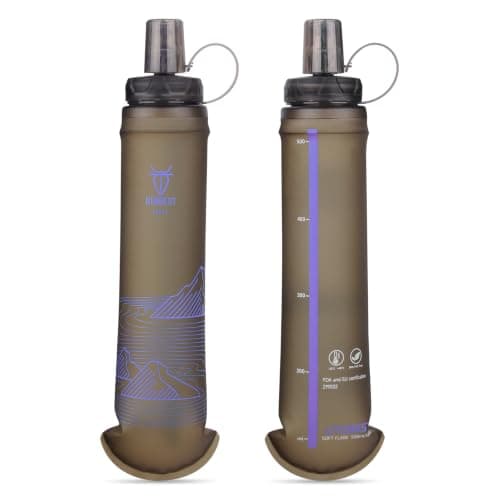 UTOBEST Soft Flask 500ml, Collapsible Running Water Bottles, Purple