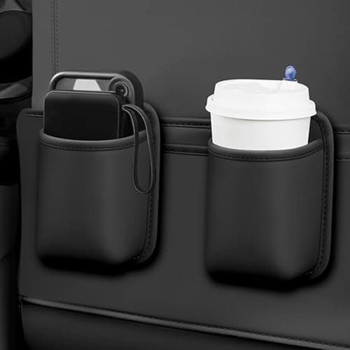 Tuxxjzm Car Cup Holder - PU Back Seat Organizer | Spill Proof, Wear Resistant, Automobile Storage For Travel Road Trip Water Bottle Phone Key — view 2