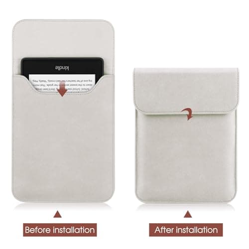 Sleeve Case for 6.8" E-Reader Compatible Paperwhite 11th 2024-2021/Paperwhite Signature Edition 2024-2021 Sleeve Bag Pouch Cover for 6-6.8'' Kobo/Tolino/Pocketbook 6-inch ebook Reader(Silver) — view 3