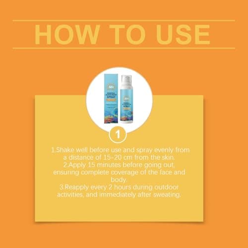 Mineral Sunscreen Spray SPF 50+, Broad Spectrum UVA/UVB Protection, Lightweight Non-Greasy, Travel Size Sunscreen for Face & Body, Water & Sweat Resistant (1 pc) — view 6
