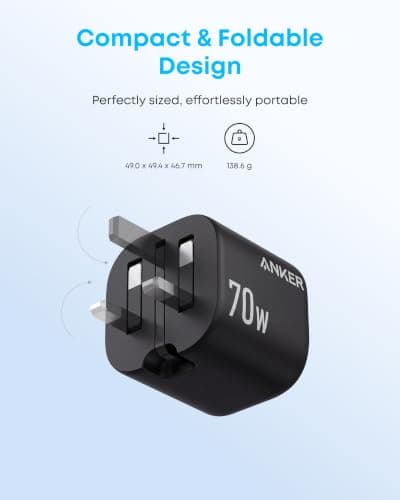 Anker Zolo 70W Fast usb c Charger, 4-Port Folable Laptop Adapter Plug — view 3
