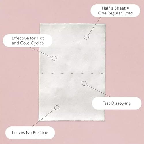 Laundry Detergent Sheets Fragrance-Free | Eco-Friendly Biodegradable Laundry Strips for Sensitive Skin | Plant-Based Non-Toxic Washing Sheet | 60 Sheets Up to 60 Loads | Zero Waste Plastic-Free Deter — view 3