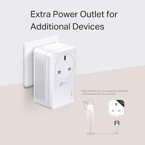 TP-Link TL-PA7017PKIT Gigabit Passthrough Powerline Adapter Starter Kit, Powerline Network Adapters Speed up to 1000 Mbps, 4K Video Streaming & Online Gaming, No Configuration Required, Plug and Play — view 6