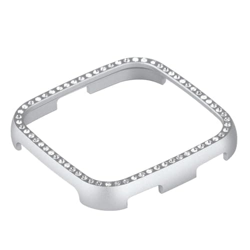 Housoutil Smart Watch Shell Protective Case with Stainless Steel Diamond Frame for Fitness Smartwatches Silver Drop Resistance Cover Suitable for Daily Use — view 4