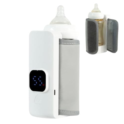 Kixolazr Portable Milk Warmer, Portable Battery-Powered Smart Display Supplies, Milk Bottle Warmer, for Feeding Nursery Night Morning Travel Winter Fall Home Outdoor Shopping Walking Car