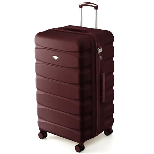 Flight Knight 80cm Trunk Suitcase - Hard Shell ABS Checked Luggage for Long-Haul Travel with Large Capacity Interior, Spinner Wheels and TSA Lock - Approved for Most UK Airlines